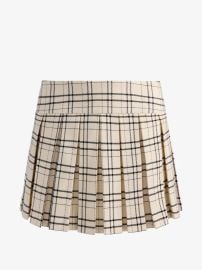 Alice Olivia box-pleat Plaid Mini Skirt Neutrals at Farfetch